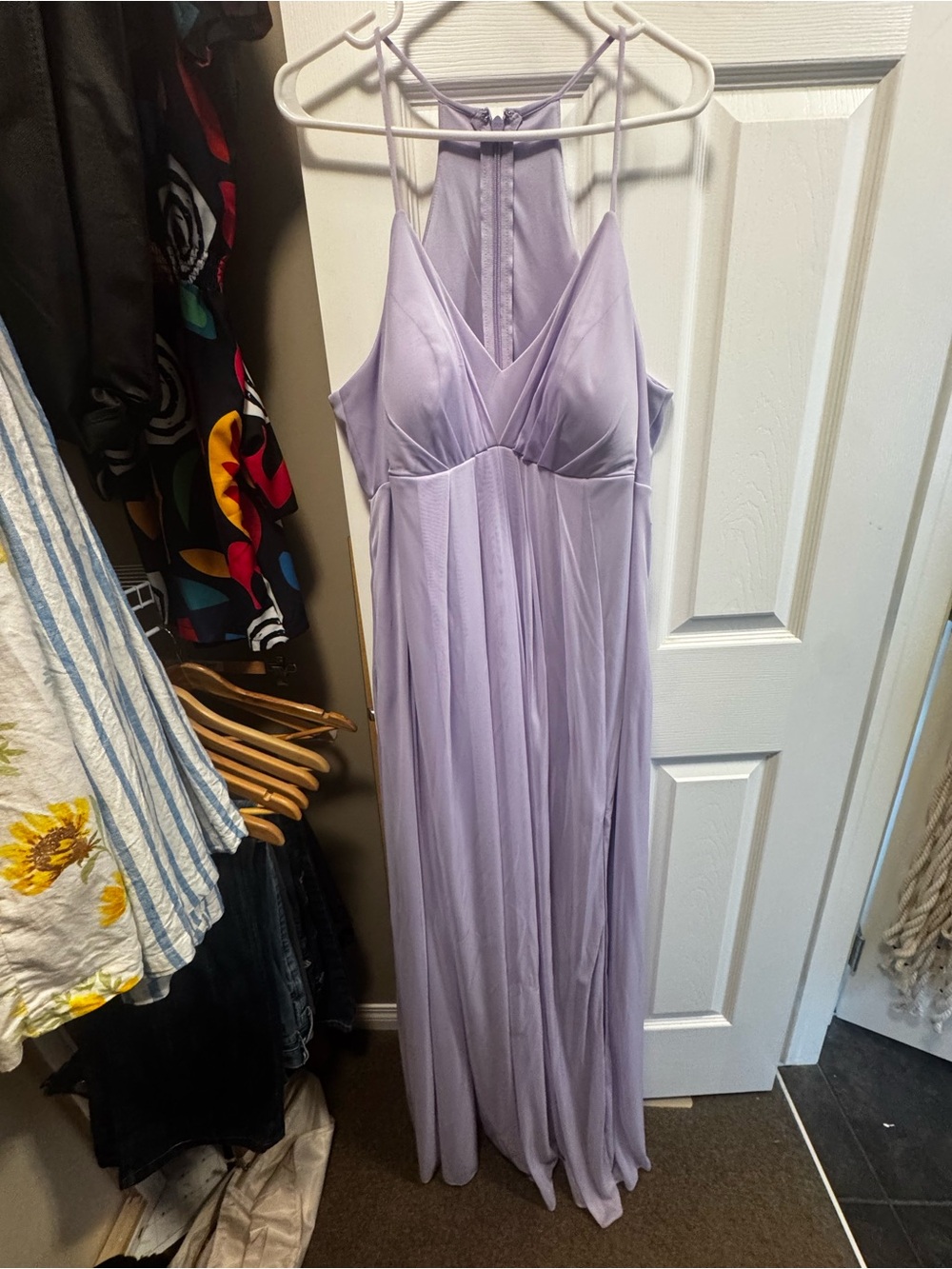 Azazie Lavender Halter Maxi Dress